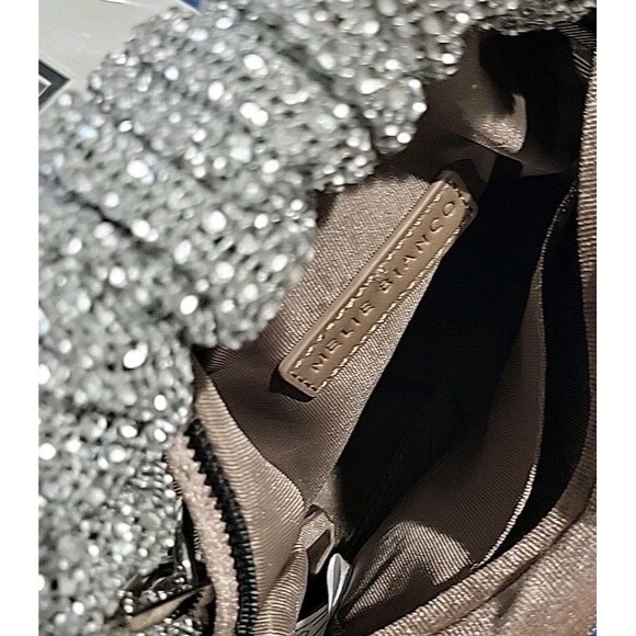 Melie Bianco Estela Taupe Velvet Rhinestone Top Handle Bag - Msrp $68 NWT - Picture 13 of 16